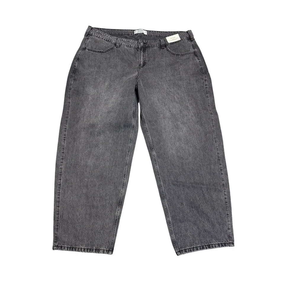 Hollister Low Rise Taper Baggy 20L W35L‎ Black Stonewashed Jeans Pants